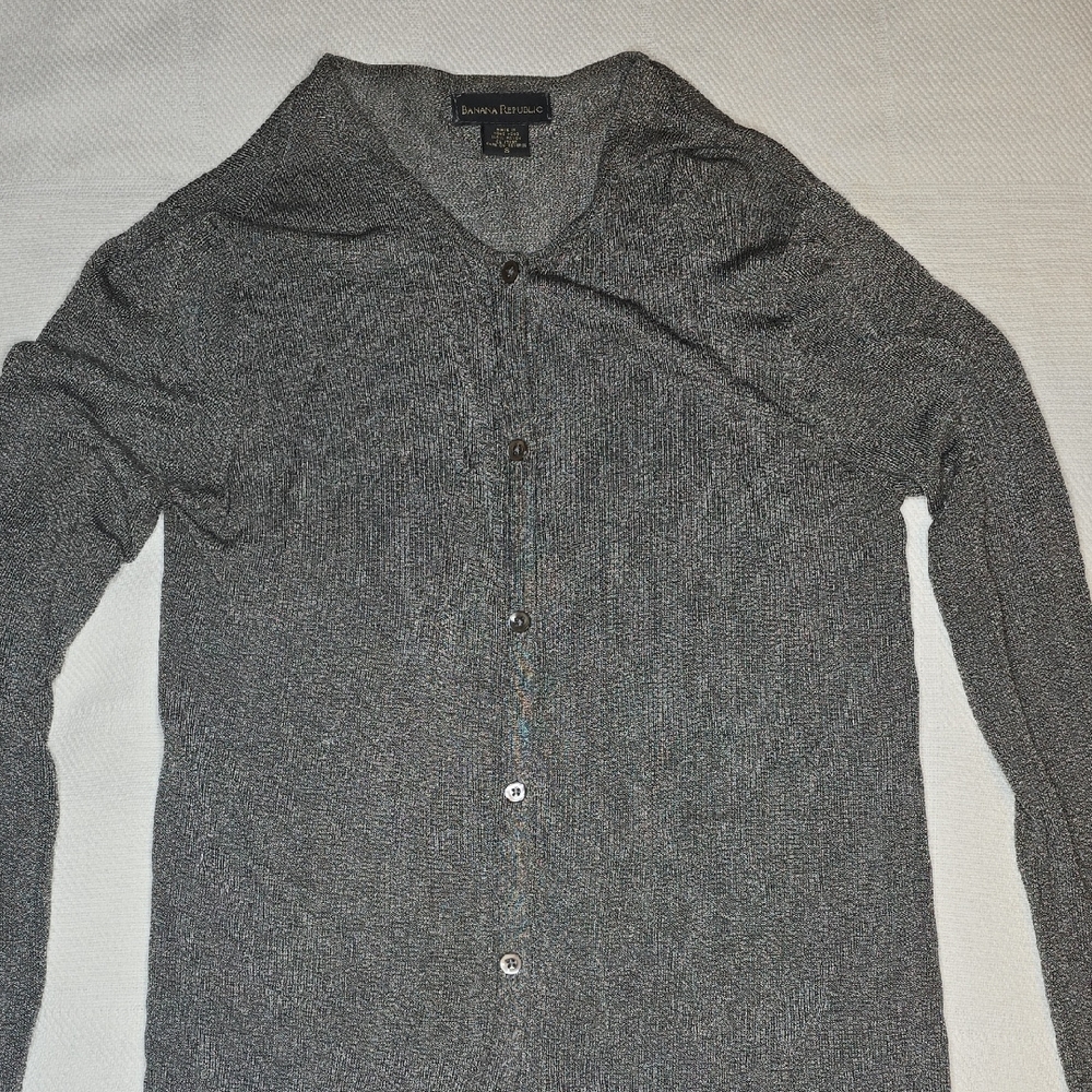 Banana Republic Charcoal Sheer Cardigan